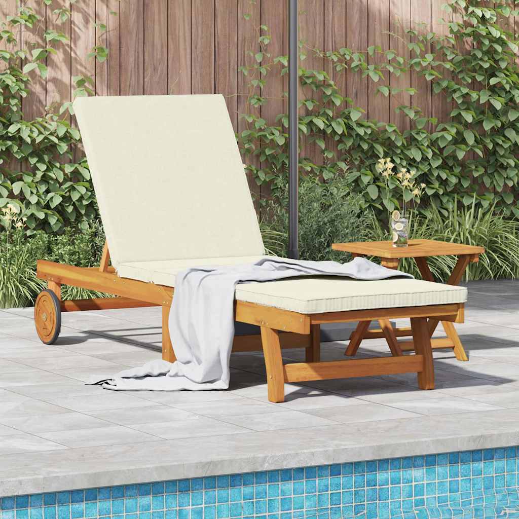 Sun Lounger Reclining Brown 63 x 199 x 85cm Solid Acacia wood
